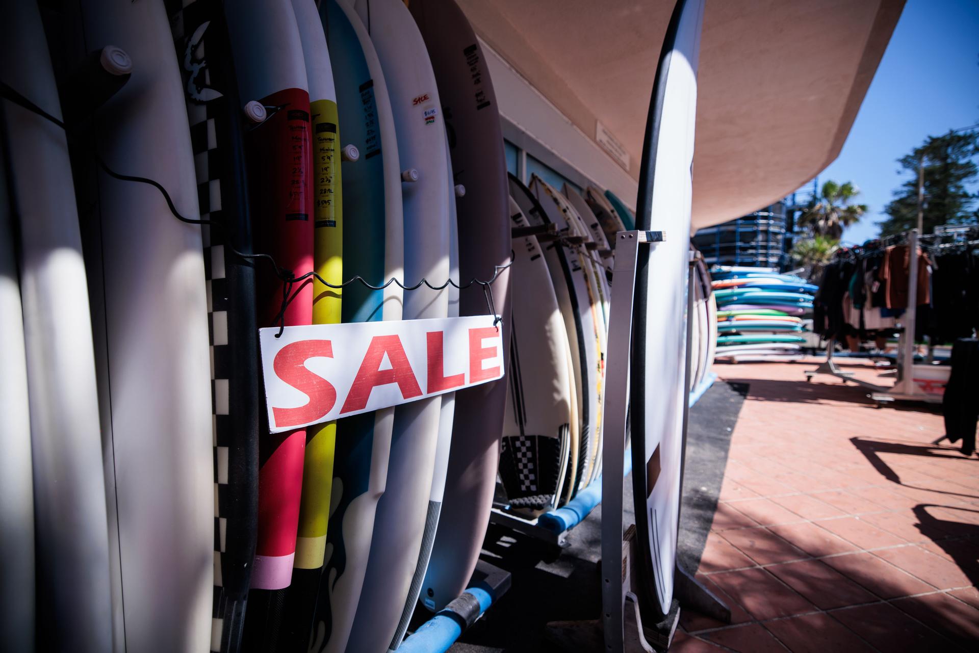 Surfboards for Sale Outside Sydney Surf Shop